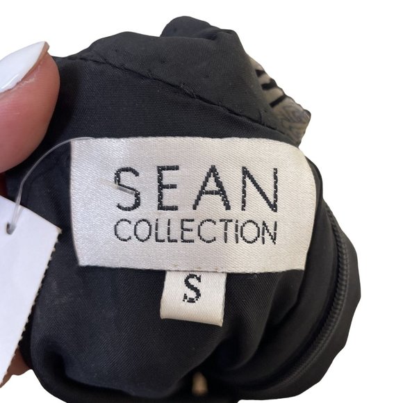 Sean Collection Green & Black Blouse Sleeveless Halter Top Beaded Small - Picture 4 of 4